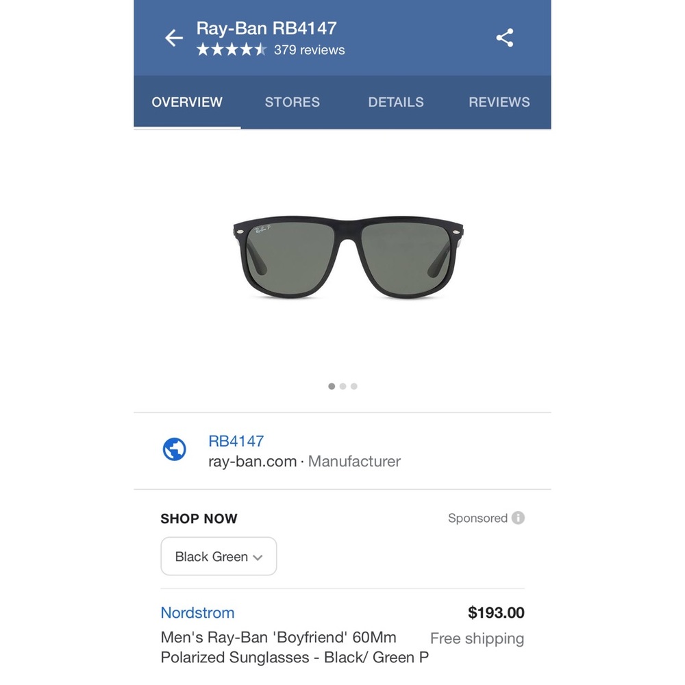 Ray-Ban Flat Top Boyfriend sunglasses, polarized